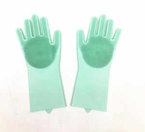 Gants de lavage de vaisselle en silicone en caoutchouc magique